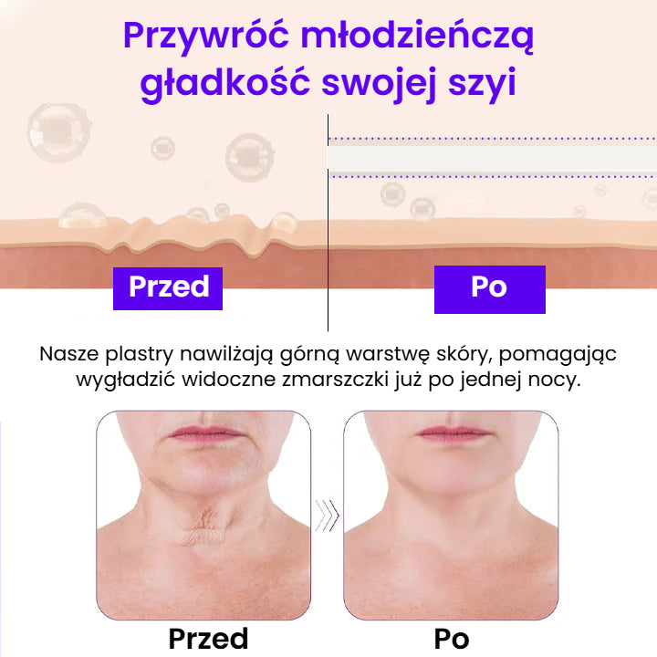 Przeciwzmarszczkowy plaster na szyję z peptydami